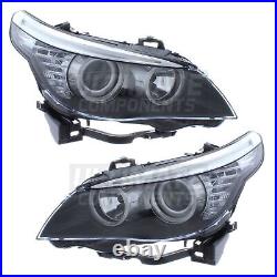BMW 5 Series E60 Headlights Saloon 2007-2010 Headlamps LED DRL 1 Pair Left Right