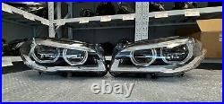 BMW 5 Series F10 LCI Adaptive LED Headlight Pair USED GENUINE 7352481 7352482