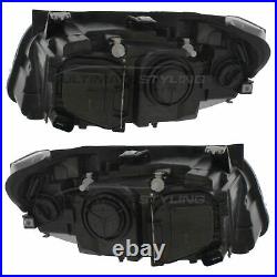BMW X1 E84 2009-2012 Black Front Headlight Headlamp Pair Left & Right