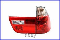 BMW X5 E53 00-06 Clear Red Rear Tail Lights Lamps Set Pair Driver Passenger