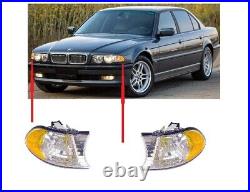 Bmw Genuine E38 7 Series New Front Turn Signal Indicators Clear Pair Set Ns + Os