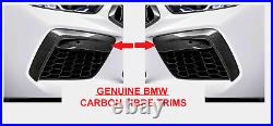 GENUINE BMW M8 F91, F93 M Performance Carbon Fibre Bumper Grille Trims. PAIR 20C