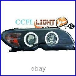 LHD Projector CCFL Headlights Pair Clear Black For BMW 3 Series E46 Coupe 03-07