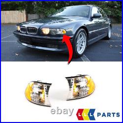 New Bmw Genuine E38 7 Series Front Turn Signal Indicators Clear Pair Set Ns + Os