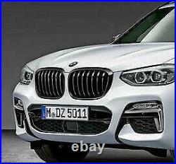 Pair BMW G01 X3 G02 X4 Gloss Black M Performance Kidney Grilles 51138469959 960
