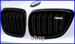 Pair BMW Genuine F87 M2 M Performance Gloss Black Kidney Grilles